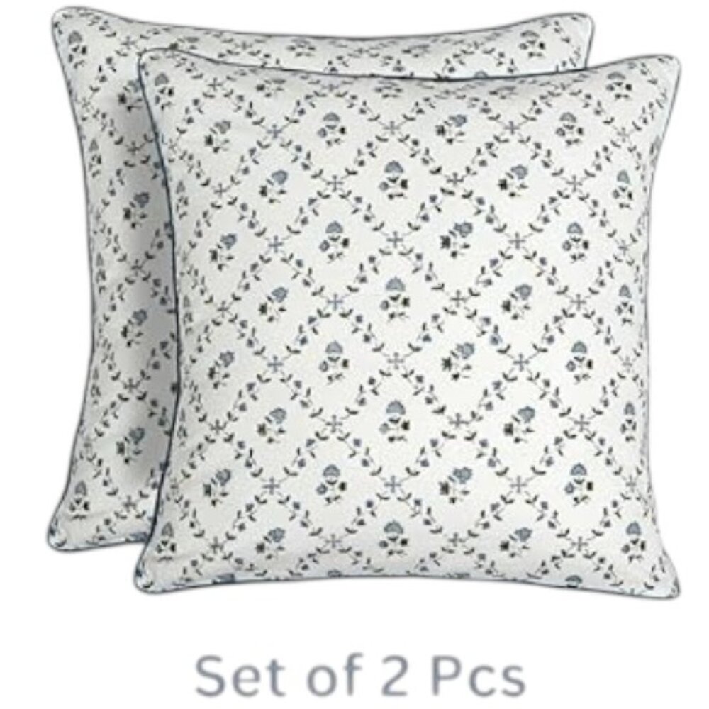 Set of 2 Decorative Vintage Farmhouse Print Square 20" x 20" Throw Pillow Covers - Picture 2 of 9